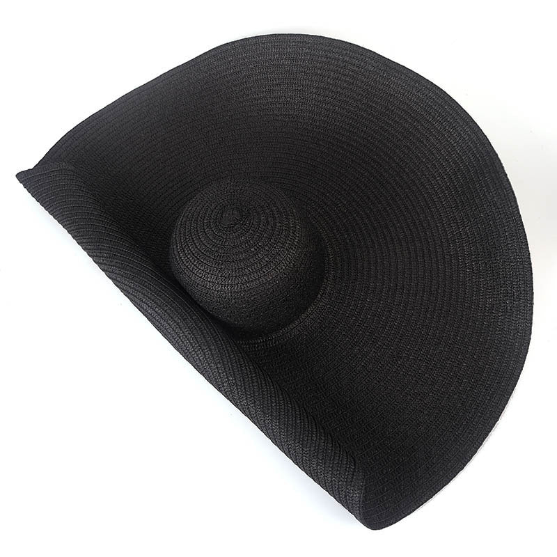 25CM Breite Krempe Übergroßen Strand Hüte Für Frauen Große Stroh Hut UV Schutz