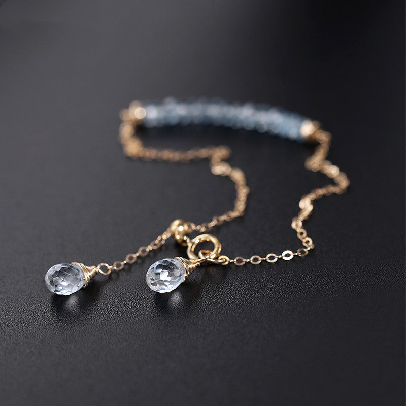Himmelblauer Topas-Armband für Damen