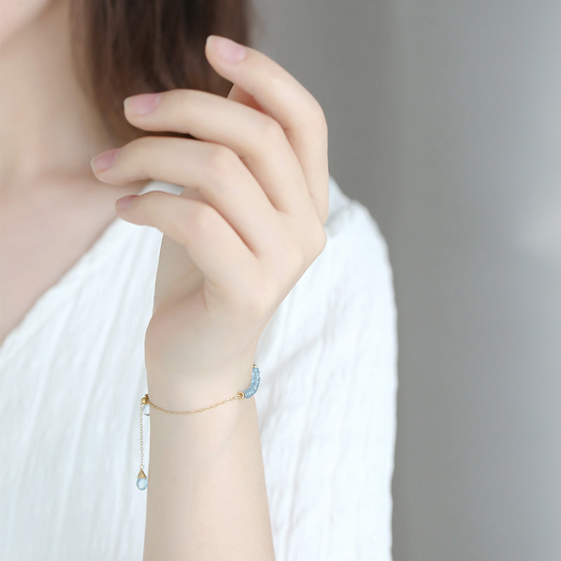 Himmelblauer Topas-Armband für Damen