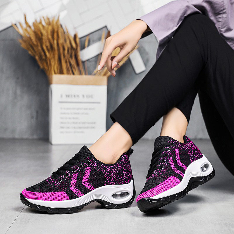Chaussures compensées à coussin d'air pour femmes, respirantes, pour la danse et le sport en extérieur