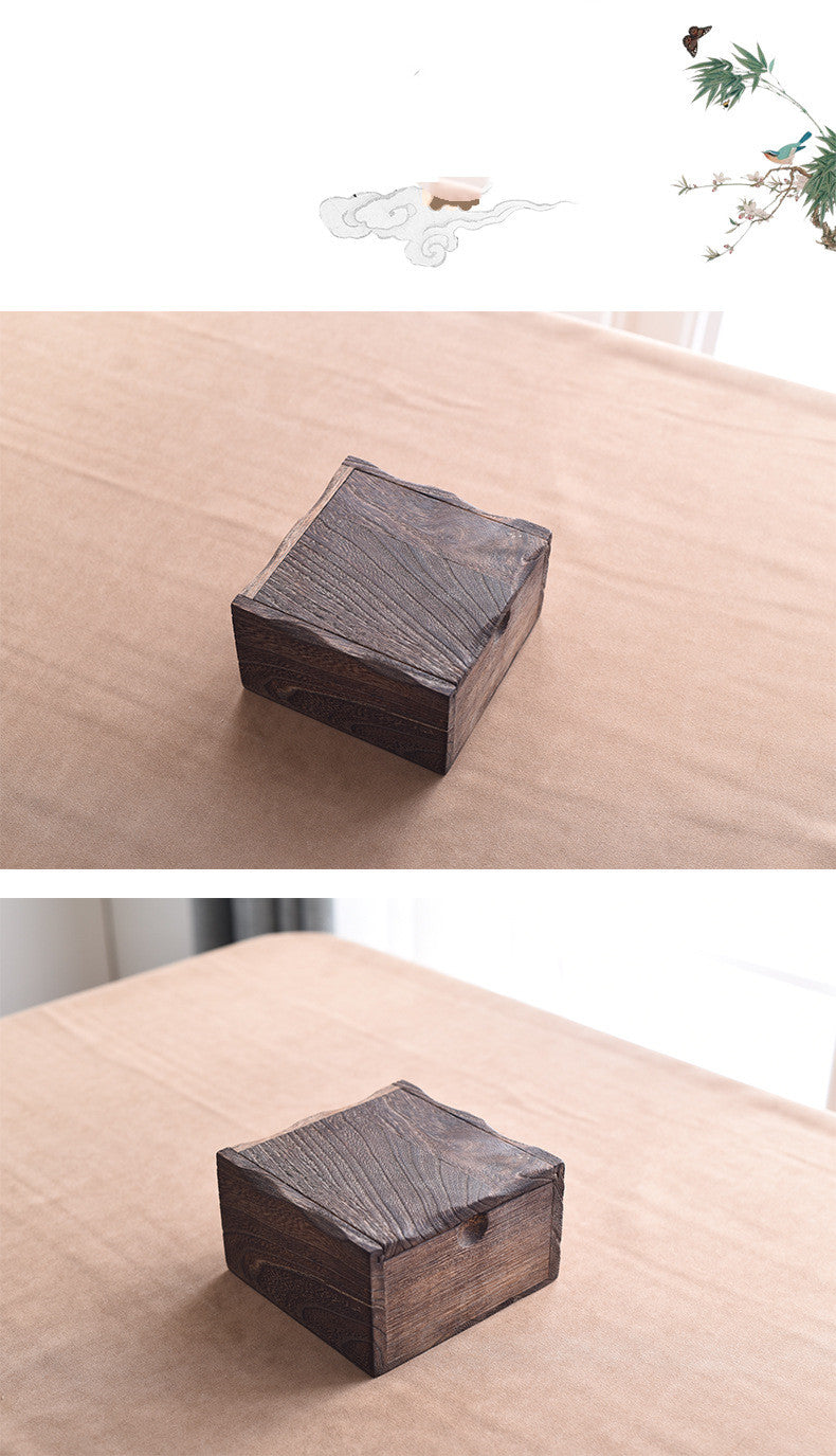 Wooden jewelry box customized wooden box creative retro gift packaging jewelry box can be printed with logo