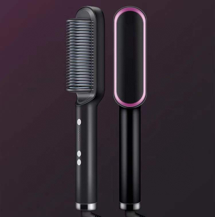 Nouveau peigne chaud lisseur 2 en 1 avec ion négatif et brosse à cheveux électrique double usage