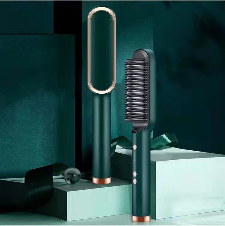 Nouveau peigne chaud lisseur 2 en 1 avec ion négatif et brosse à cheveux électrique double usage