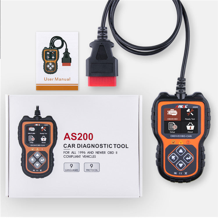 Ancel AS200 OBD2 Scanner Diagnosegerät Motorprüfgerät Auslandsversion Mehrsprachig