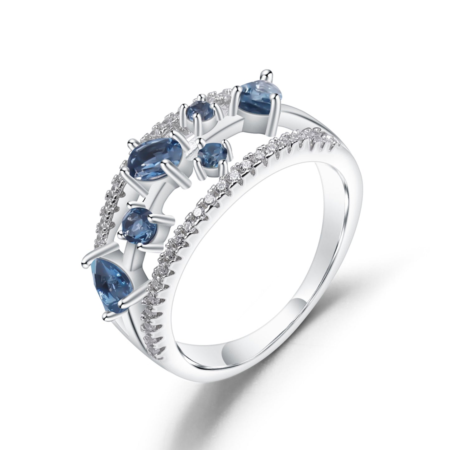 London Blue Topas Ring mit Edelsteineinlage