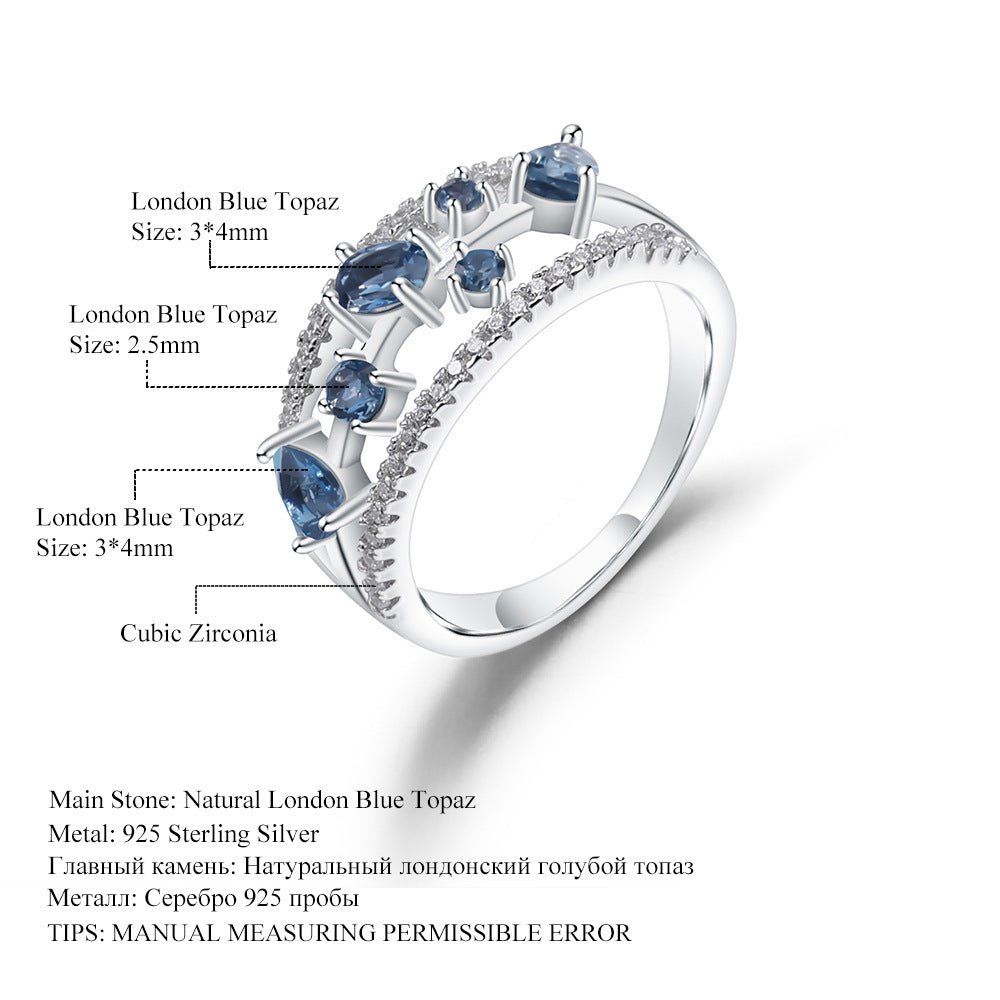 London Blue Topas Ring mit Edelsteineinlage