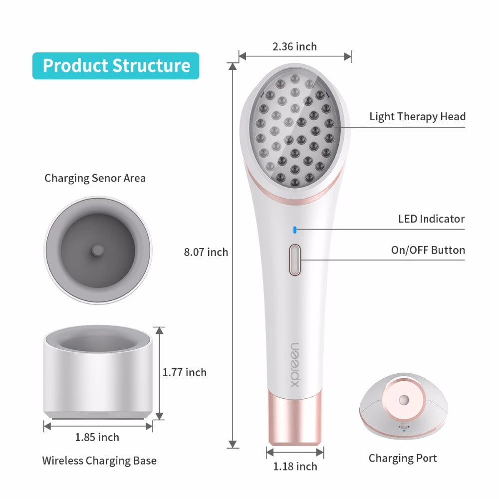 Akne-Lichttherapie Xpreen Kabelloses, wiederaufladbares Aknebehandlungsgerät Akne-Clear-Eraser mit blauem und rotem Licht