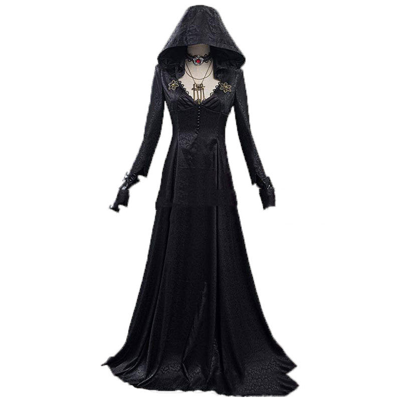 Stylish Evil Village Cosplay Costume Vampire Lady Dress Outfits Hallo