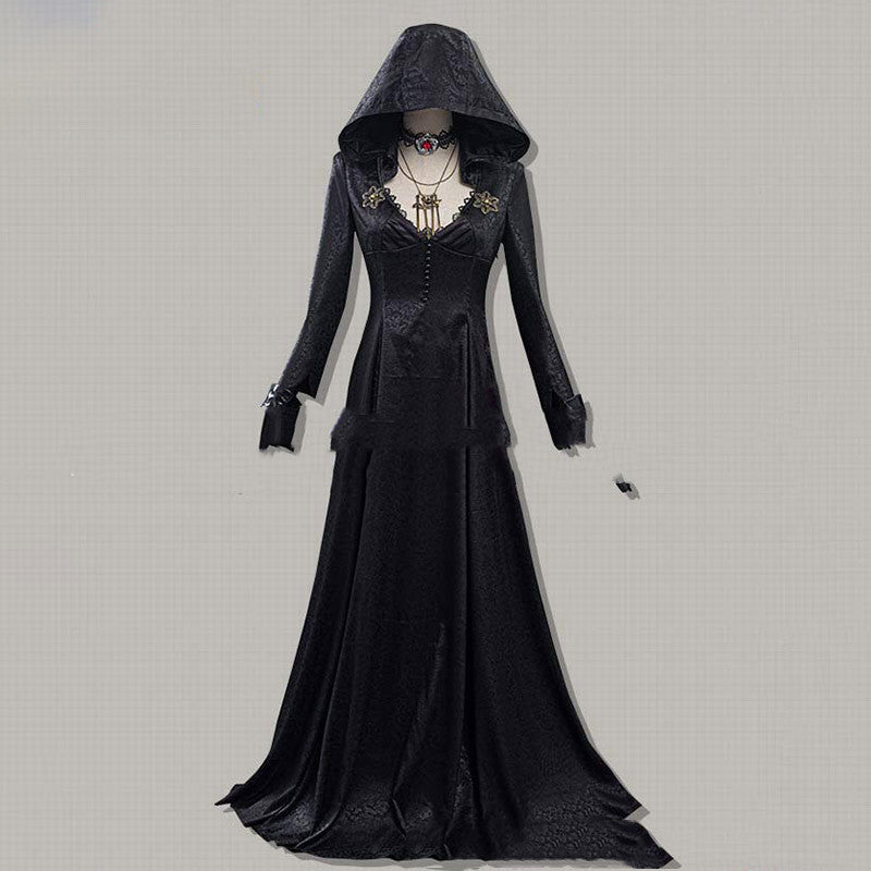 Stylish Evil Village Cosplay Costume Vampire Lady Dress Outfits Hallo