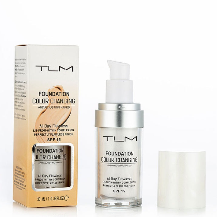 Fard à Teint Liquide Dissimulateur Température Portable Maquillage Teint BB Anticernes Couleur Naturelle
