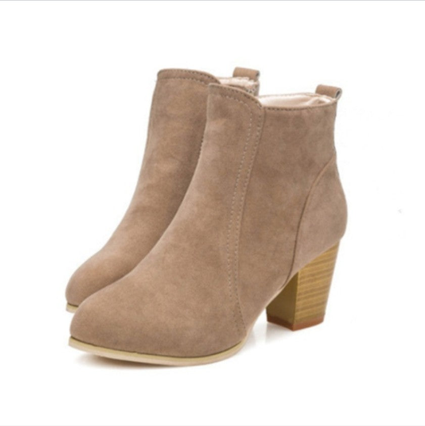 Bottes Martin à talons hauts et fermeture éclair latérale pour femmes
