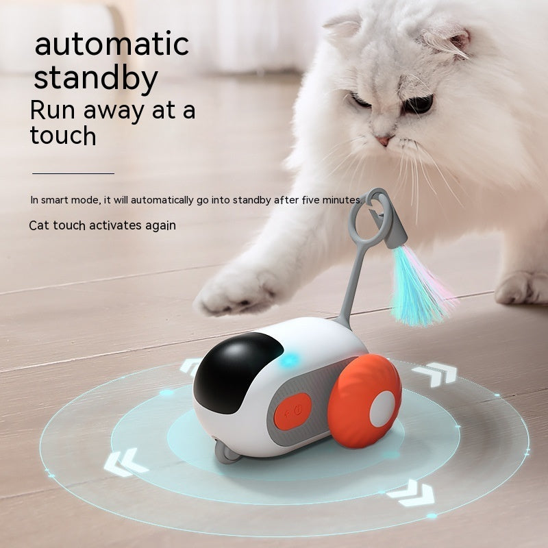 Fernbedienung Interaktives Katzenspielzeug Auto USB-Ladefunktion Verfolgung Automatisch Selbstfahrendes Ferngesteuertes Smart Control Auto Interaktives Katzenspielzeug Heimtierprodukte