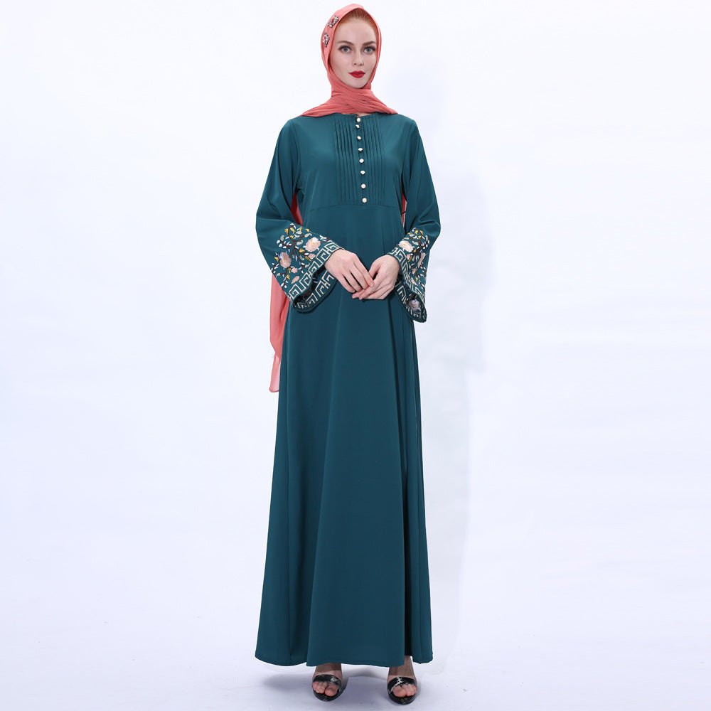 Stylish Retro Slim Muslim Women'S Dress Summer for Everyday Wear