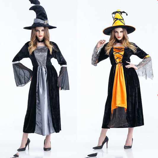 Damen Gruseliges Hexen-Kostüm Zauberin Cosplay Kostüm Für Halloween Karneval Fasching Damen Magischer Moment Kostüm