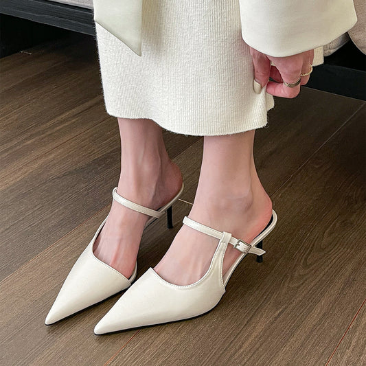Spitze High Heel Schuhe Geschlossene Zehen Halbschuhe für Damen