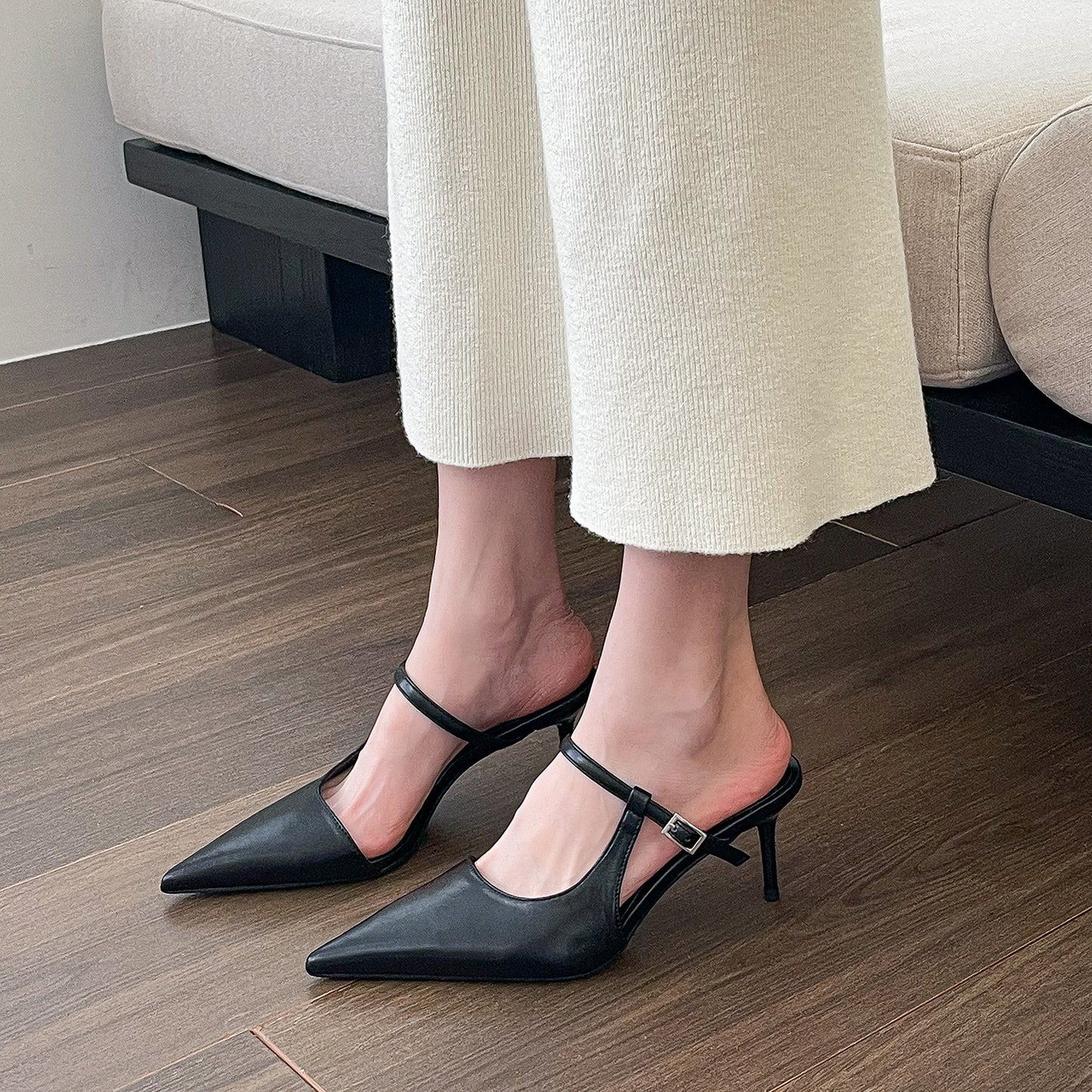 Spitze High Heel Schuhe Geschlossene Zehen Halbschuhe für Damen