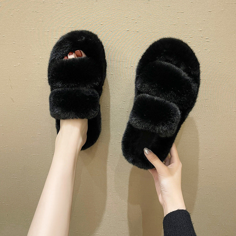 Fuzzy Slippers Damen Hausschuhe Flauschige Schlafzimmer Hausschuhe