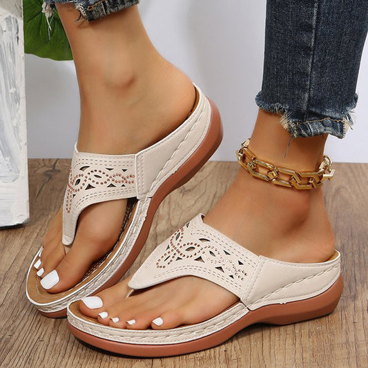 Clip Toe Wedge Sandalen Frauen Sommer Flip-Flops Hausschuhe Strandschuhe