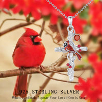 Cardinal Cross Necklace Birthstone Necklace Jewelry Gift