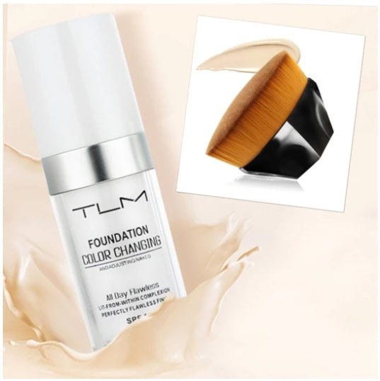 Fard à Teint Liquide Dissimulateur Température Portable Maquillage Teint BB Anticernes Couleur Naturelle