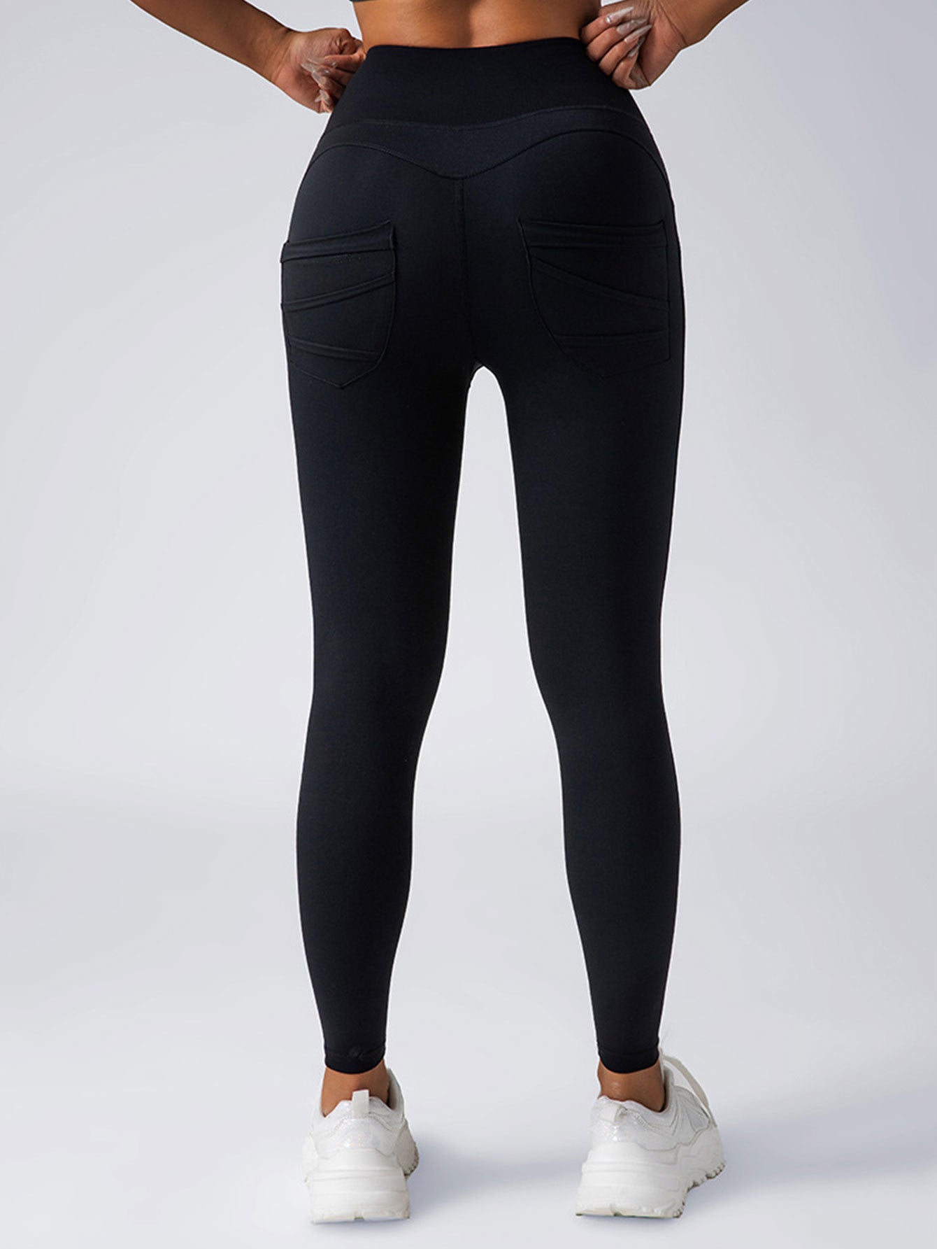 4er-Pack Trainings-Leggings für Damen mit Taschen, hoch taillierte Yoga-Hosen zur Bauchkontrolle für Workout und Laufen