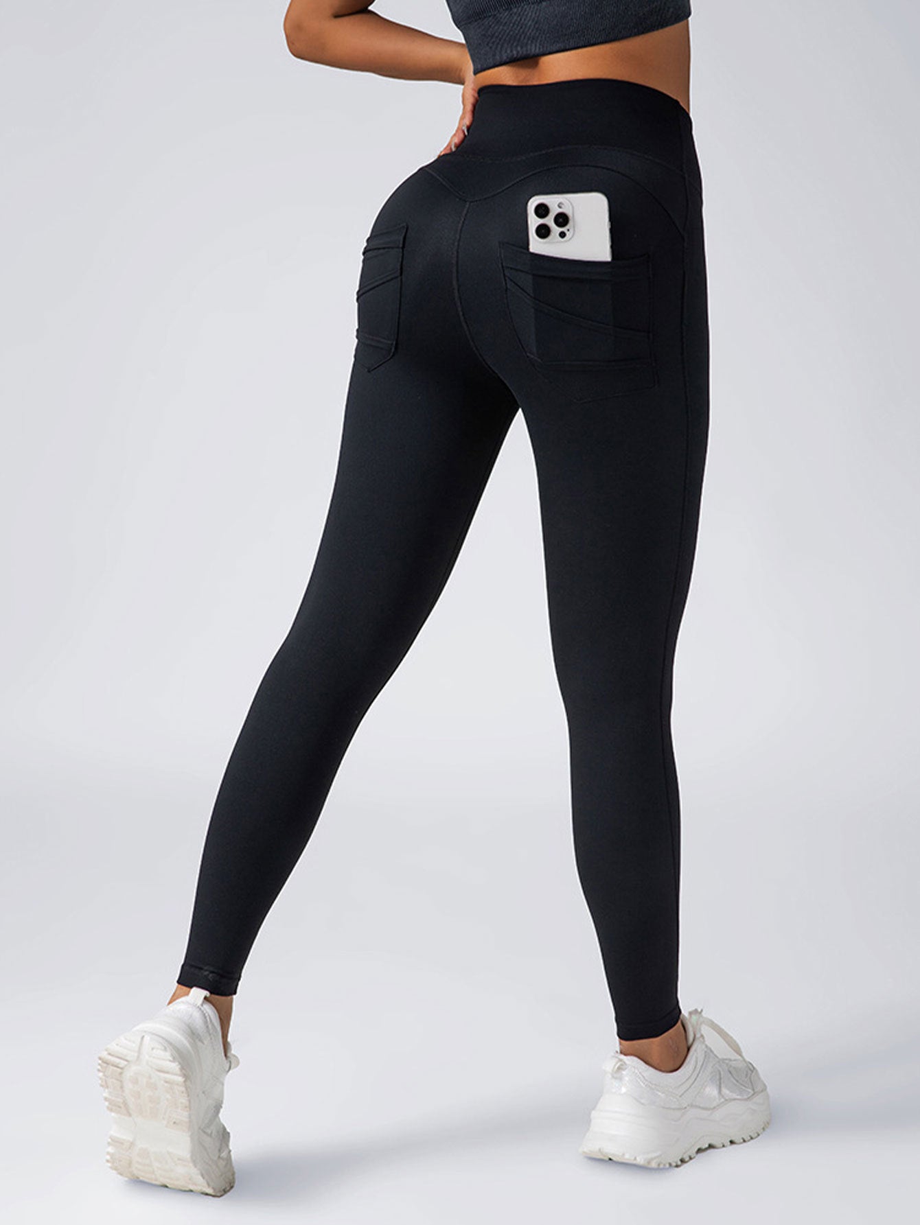 4er-Pack Trainings-Leggings für Damen mit Taschen, hoch taillierte Yoga-Hosen zur Bauchkontrolle für Workout und Laufen