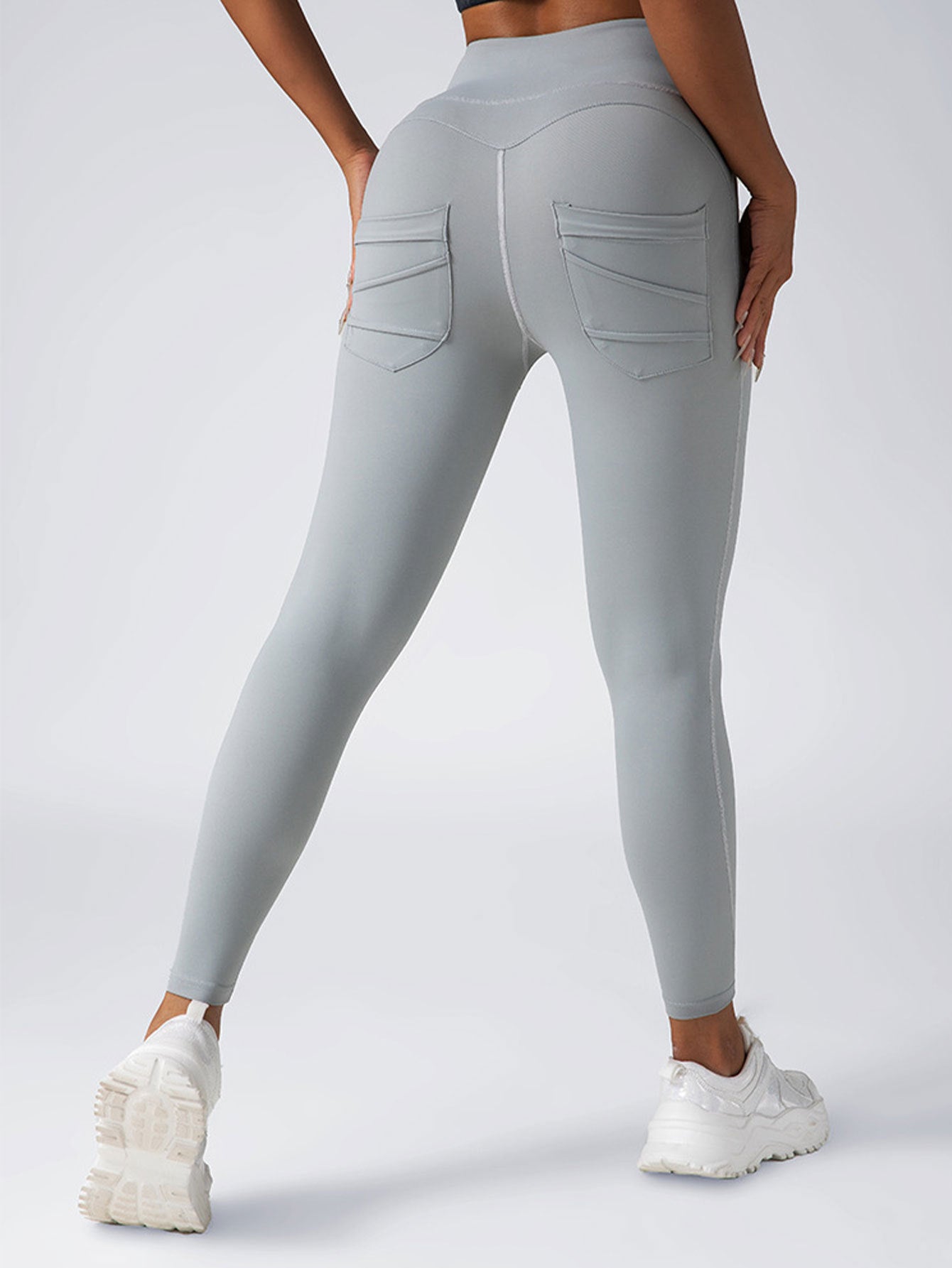 4er-Pack Trainings-Leggings für Damen mit Taschen, hoch taillierte Yoga-Hosen zur Bauchkontrolle für Workout und Laufen