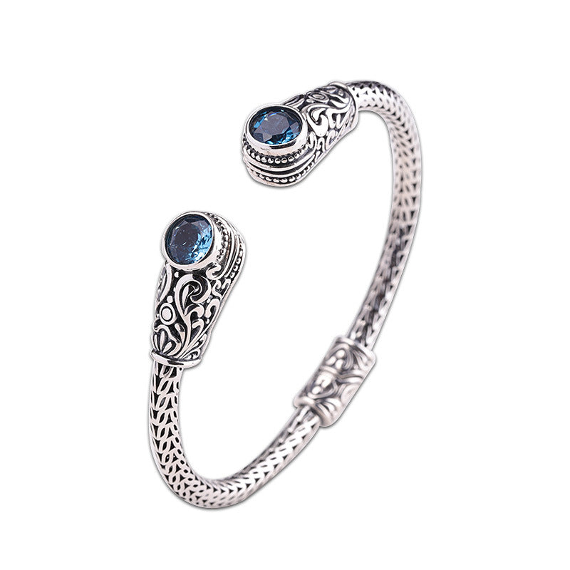 Bracelet pour femme en topaze, fait main, style indonésien