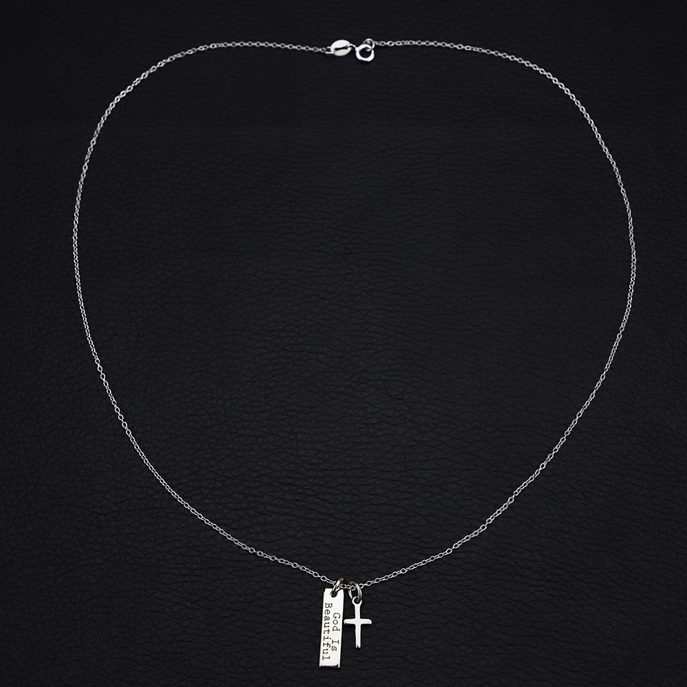 925 Silver Cross Pendant Necklace
