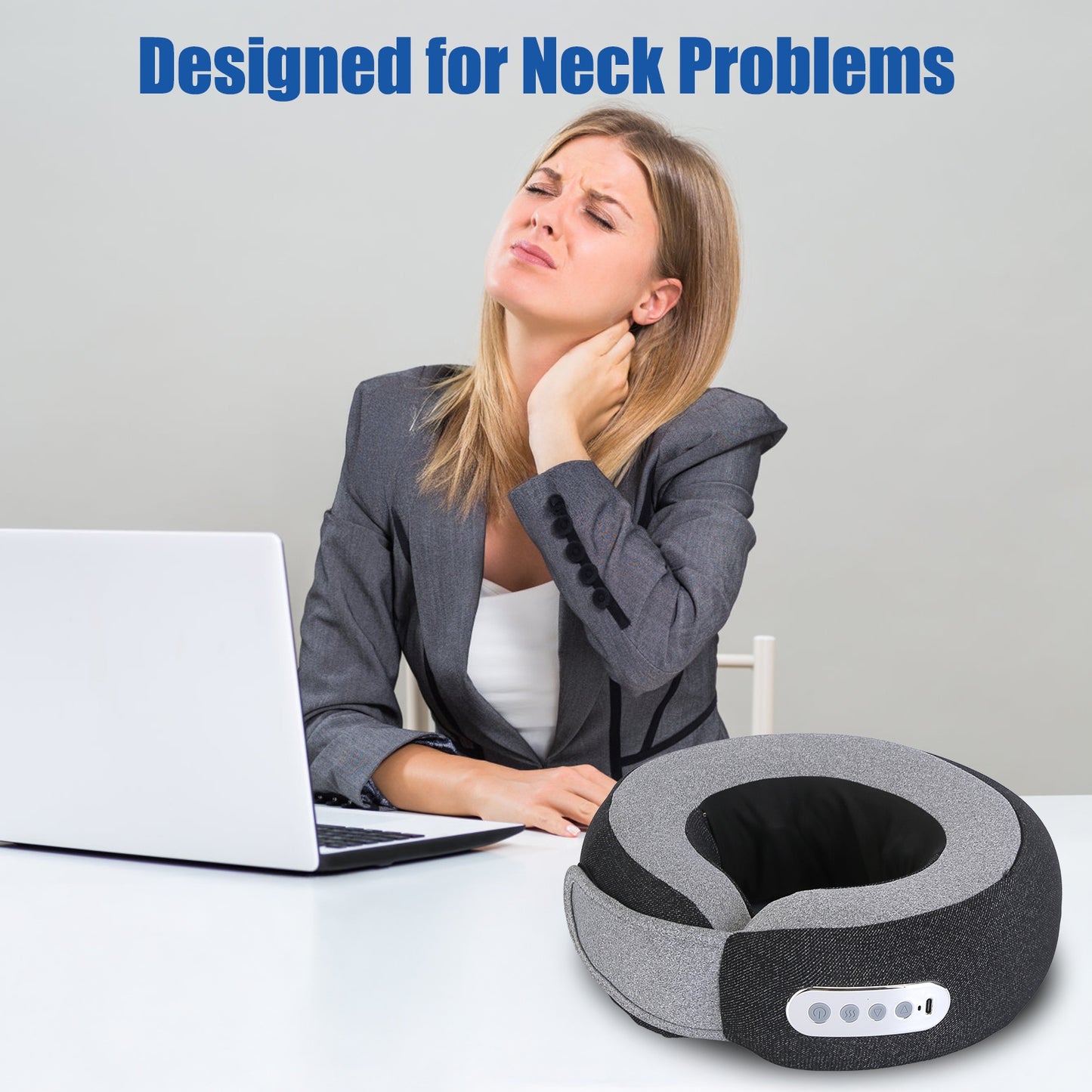 Heated Neck Comfort Pillow – Relaxing Support for Home, Office & Travel