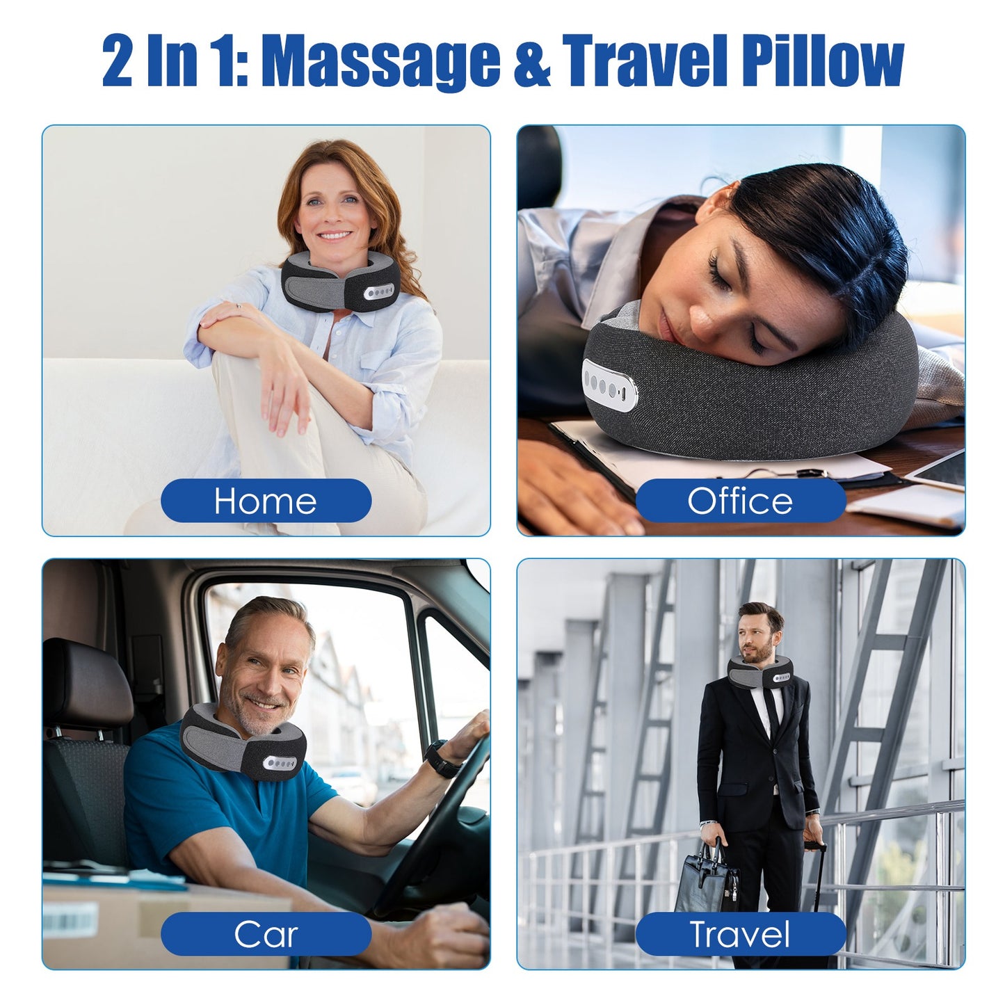 Heated Neck Comfort Pillow – Relaxing Support for Home, Office & Travel
