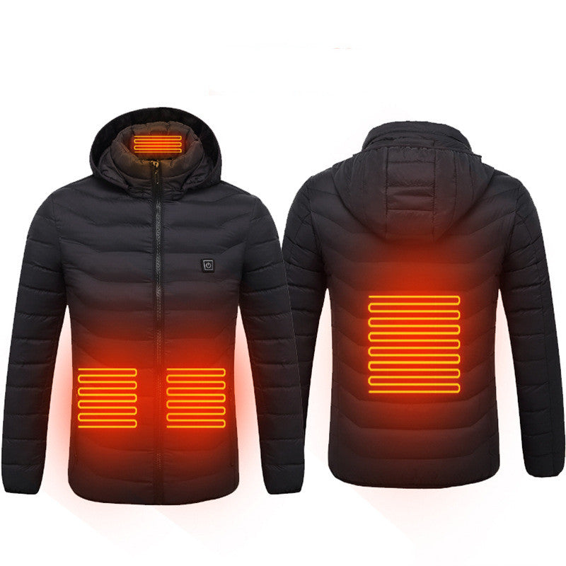 Winter Beheizte Jacke USB Elektrische Baumwolljacke Reißverschluss Heizung Thermokleidung Heizweste für Herren