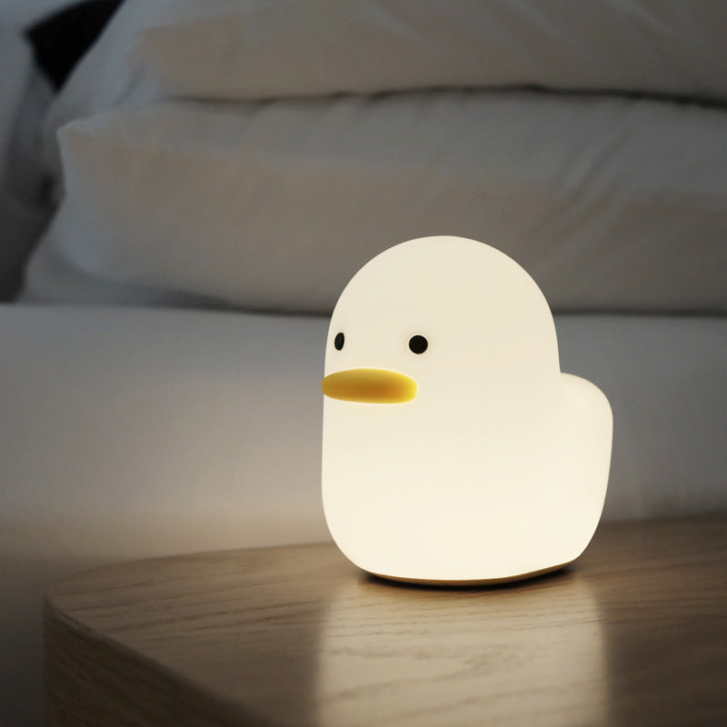 Nordic niedlich lieblich Cartoon Ente LED Nachtlicht Silikon USB-Lade-Nachtlicht Feiertagsgeschenke Kinderzimmer Nachttisch Schlafzimmer