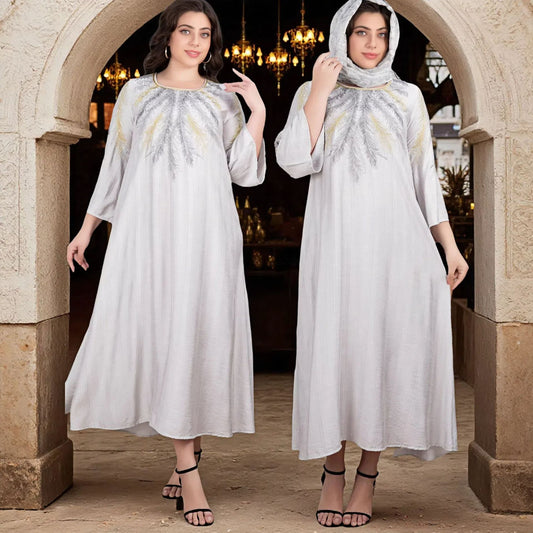 Stylish Women'S Gilded Muslim Plus Size Dress for Everyday Wear