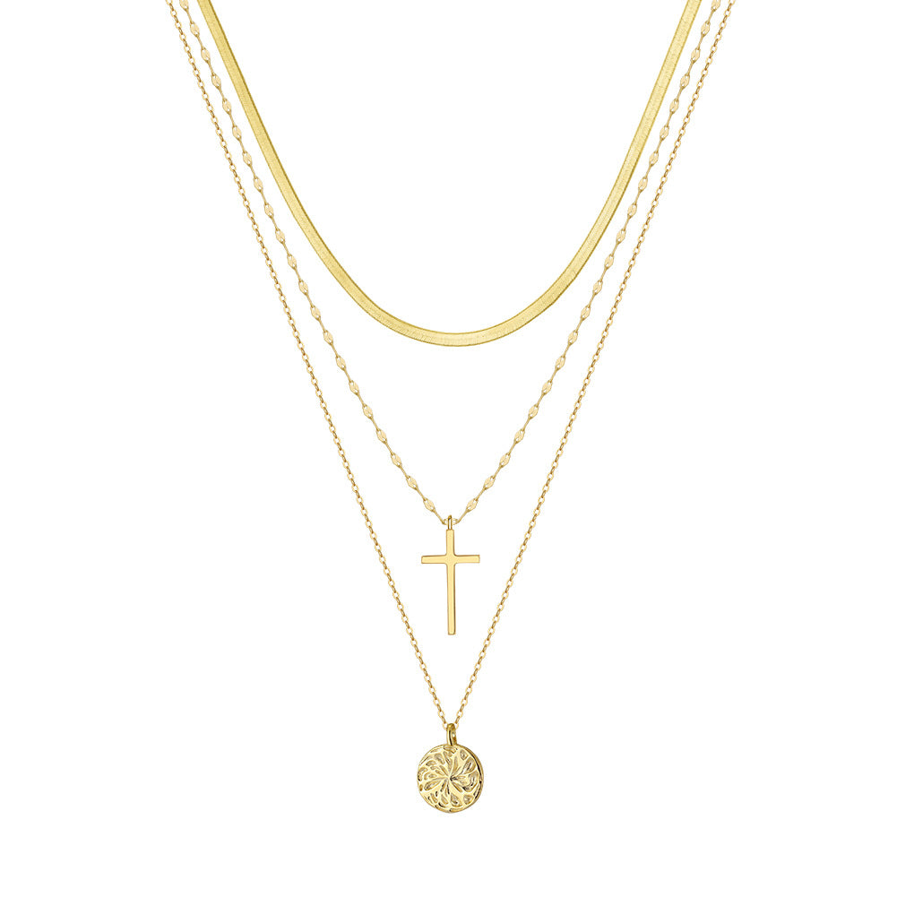 Elegant S925 Sterling Silver Cross Pendant Necklace for Women