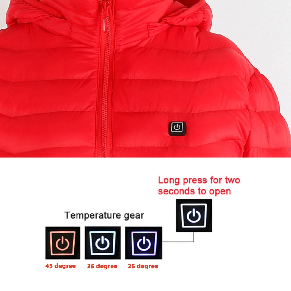 Winter Beheizte Jacke USB Elektrische Baumwolljacke Reißverschluss Heizung Thermokleidung Heizweste für Herren