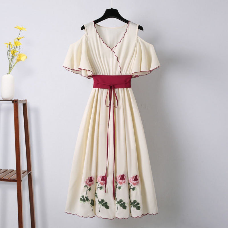 Women's Summer Embroidery Improved Hanfu Dress