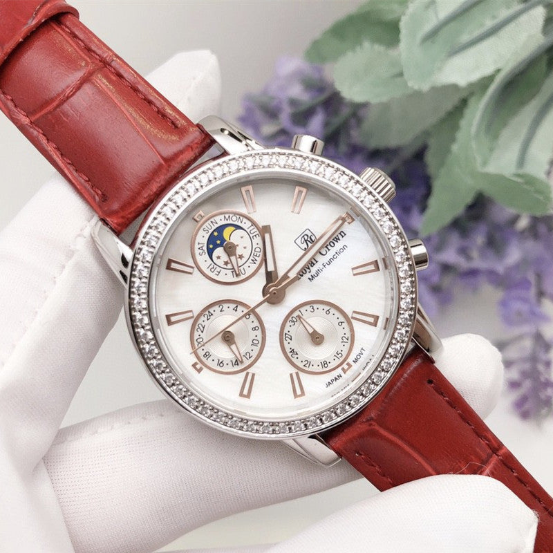 Multifunctional Quartz Watch With Diamond