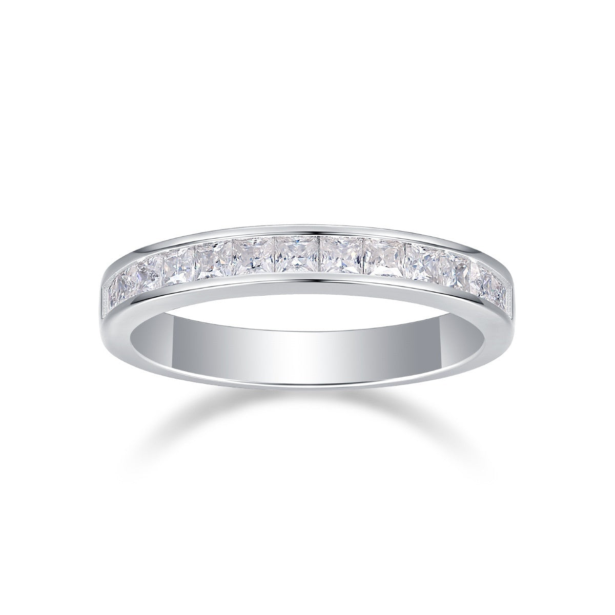S925 Silver Moissanite Closed Ring