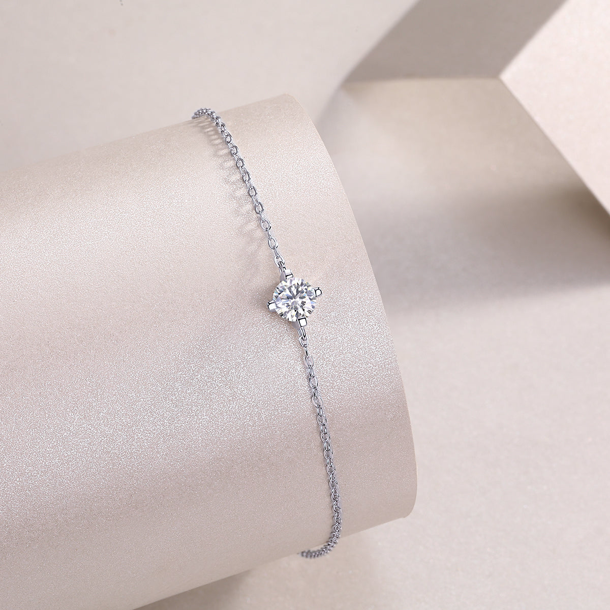 Cross-Linked Bracelet - Set With Top-Quality Moissanite, A Luxurious