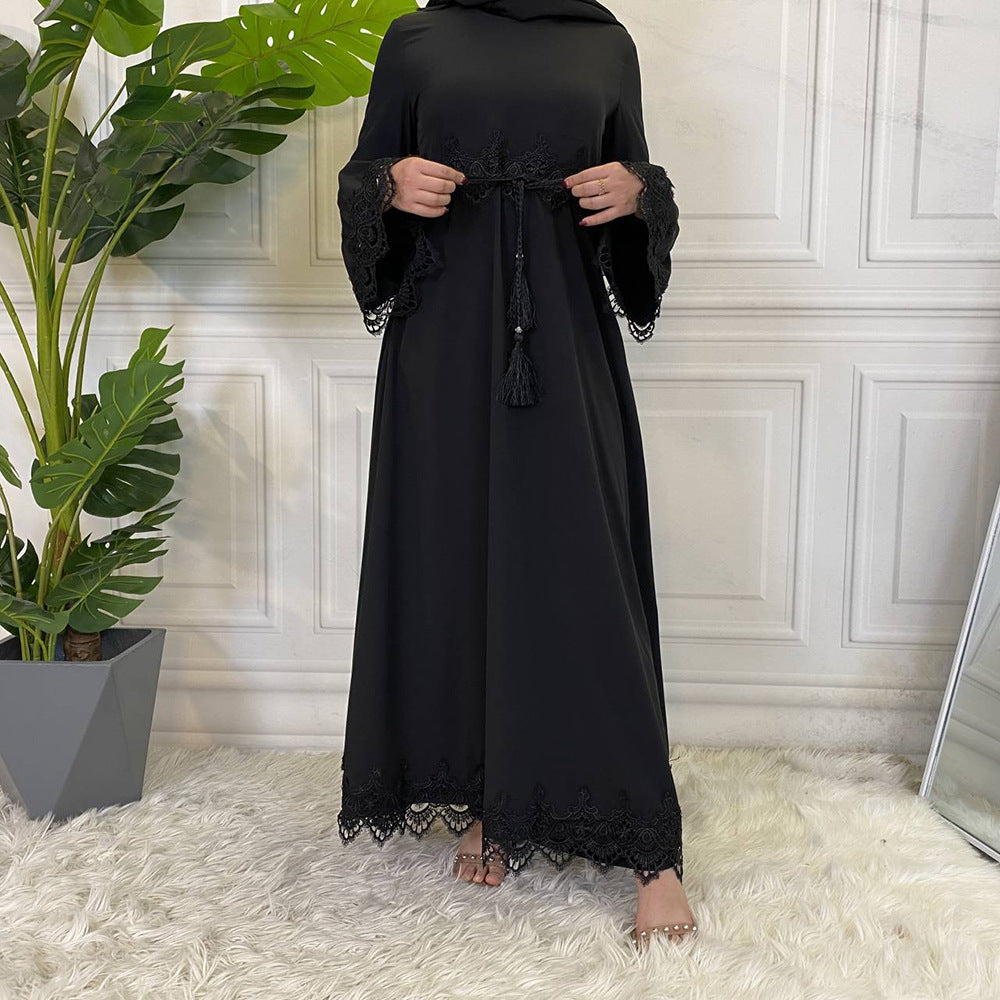 Muslimische Damen Spitzenkleid mit Schnürung