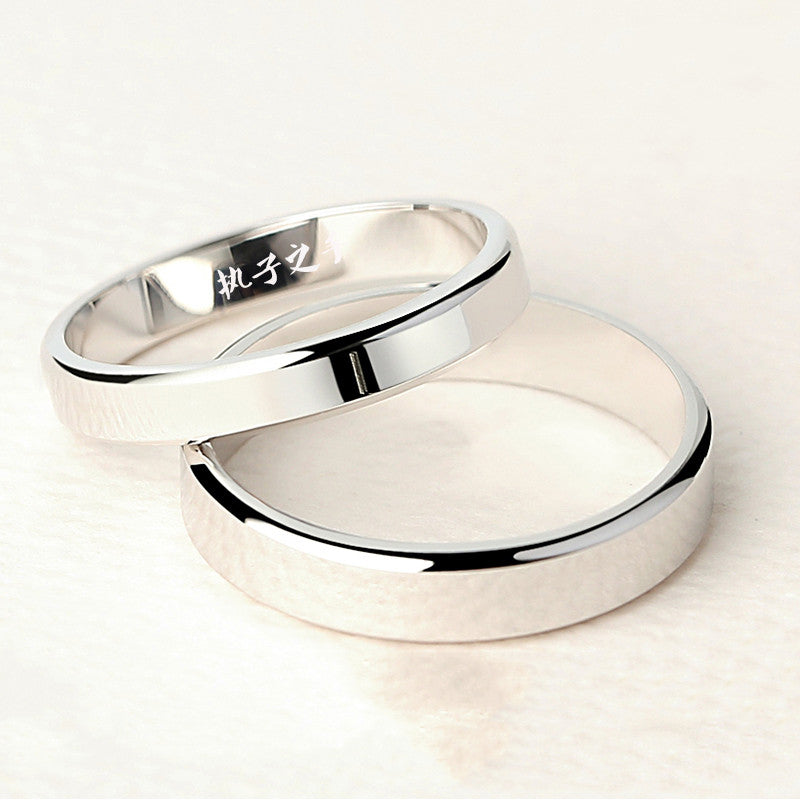 Fine Silver Platinum Plated Adjustable Ring
