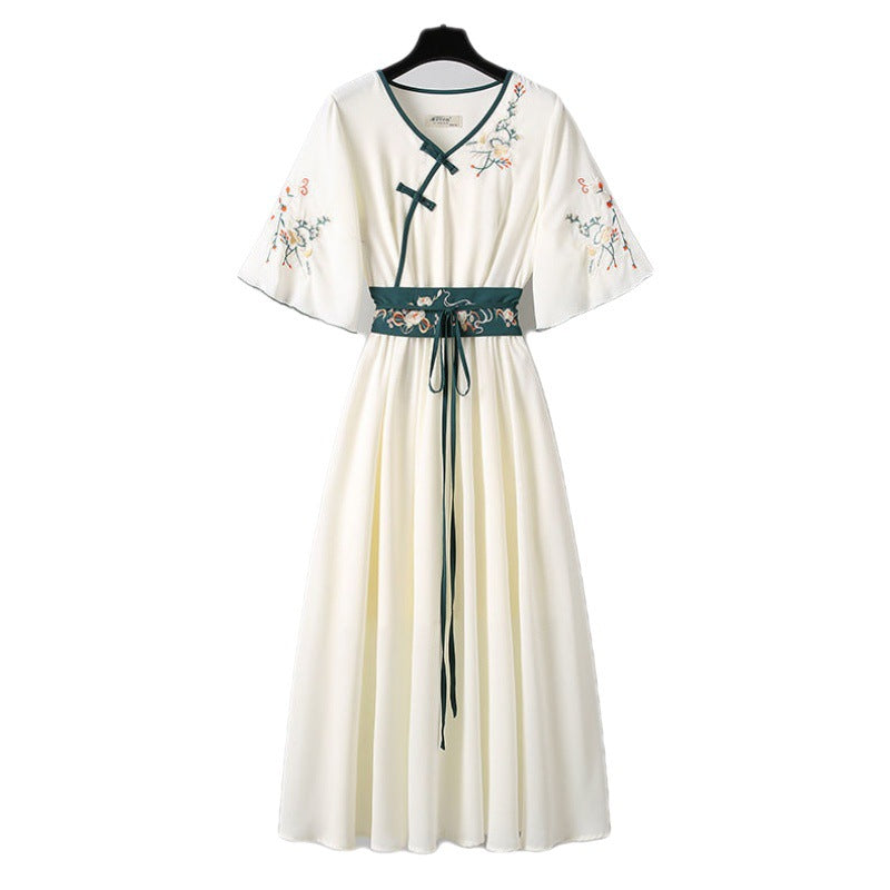 Women's Summer Embroidery Improved Hanfu Dress