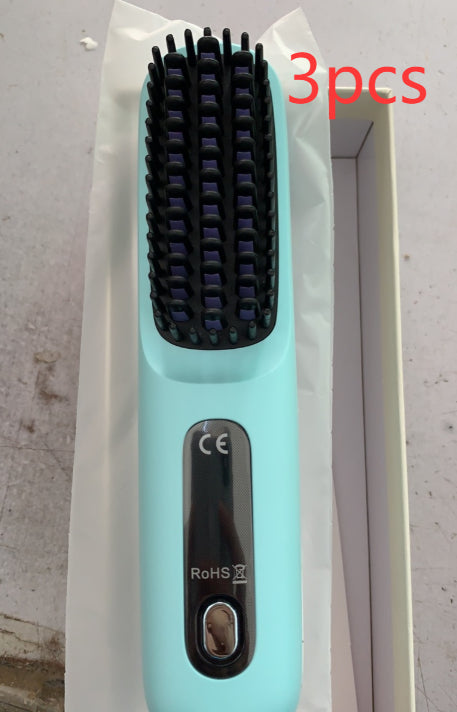Trendy 2 In 1 Straight Hair Comb Wireless Hair Straightener Brush Hai