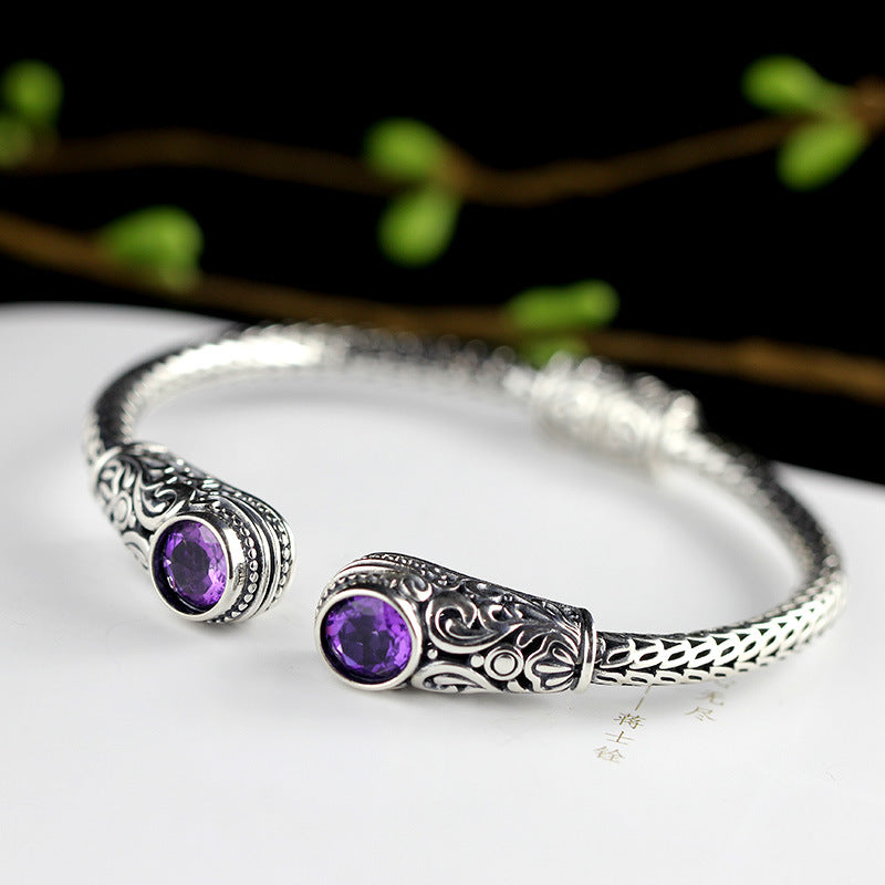 Bracelet pour femme en topaze, fait main, style indonésien