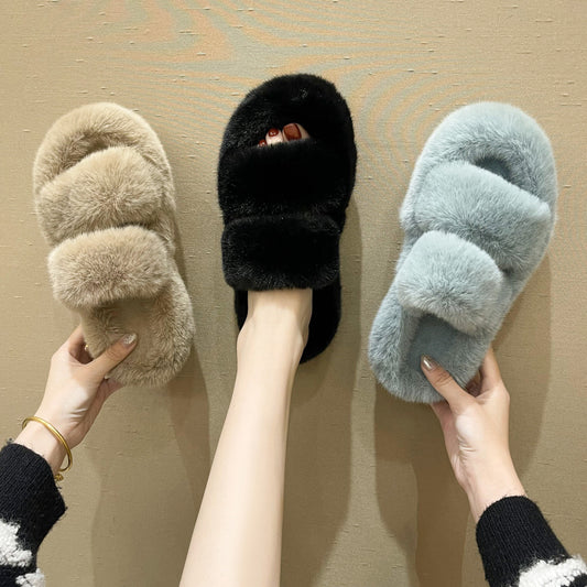 Fuzzy Slippers Damen Hausschuhe Flauschige Schlafzimmer Hausschuhe