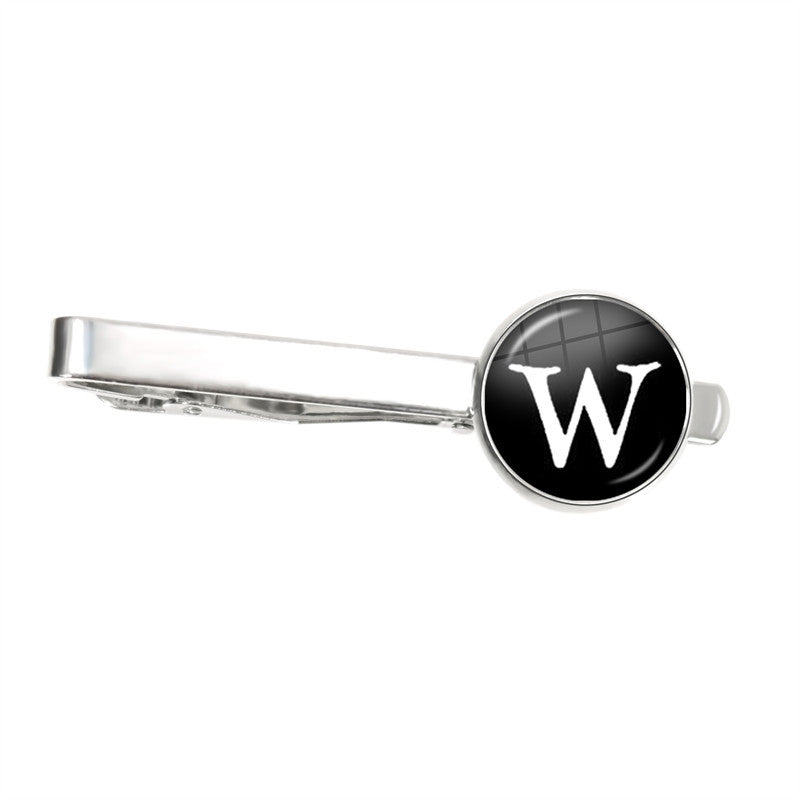 Letter Tie Clip Decoration With French Shirt