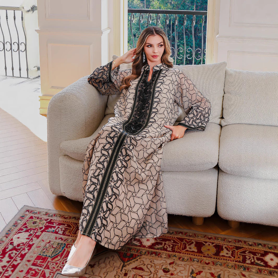 Stylish New Muslim Robe Female Dress Middle East Clothing for Everyda