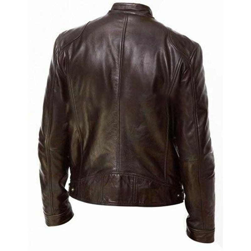 PU-Lederjacke Slim-Fit-Lederjacke