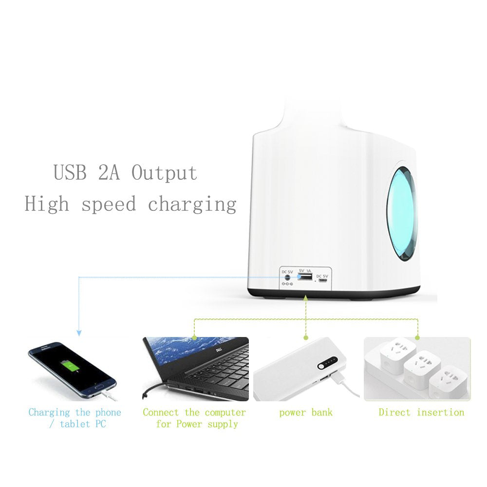 Studie LED-Schreibtischlampe USB-Ladeanschluss & Bildschirm & Kalender & Farben Nachtlicht Kinder Dimmbare Tischlampe mit Stifthalter